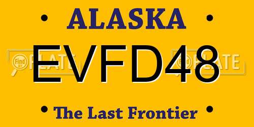 EVFD48 Alaska License Plate