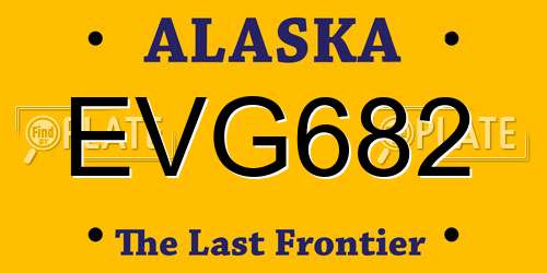 EVG682 Alaska License Plate