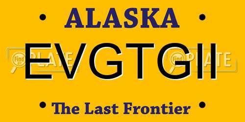 EVGTGII Alaska License Plate
