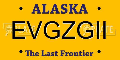 EVGZGII Alaska License Plate