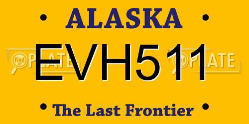 EVH511 Alaska License Plate