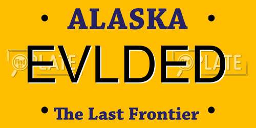 EVLDED Alaska License Plate