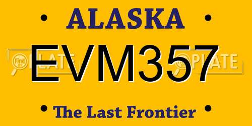 EVM357 Alaska License Plate