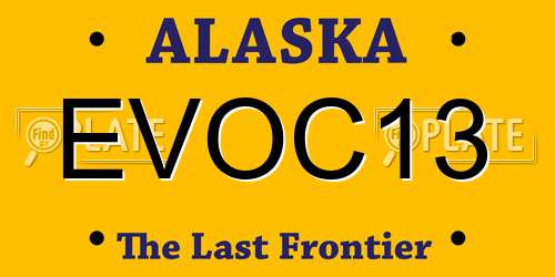 EVOC13 Alaska License Plate