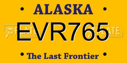 EVR765 Alaska License Plate
