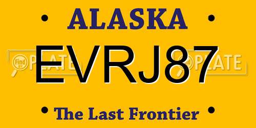 EVRJ87 Alaska License Plate