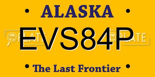 EVS84P Alaska License Plate