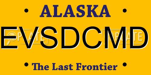 EVSDCMD Alaska License Plate