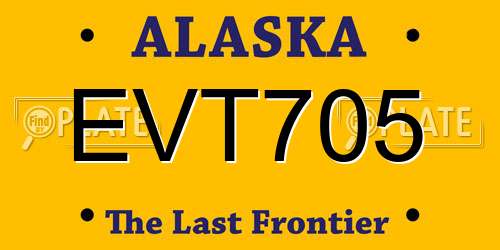 EVT705 Alaska License Plate