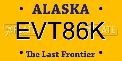 EVT86K Alaska License Plate