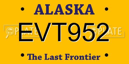 EVT952 Alaska License Plate