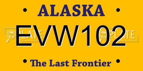 EVW102 Alaska License Plate