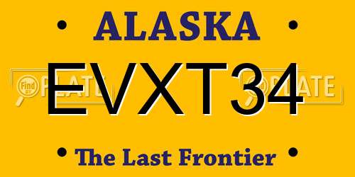 EVXT34 Alaska License Plate