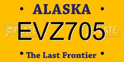 EVZ705 Alaska License Plate