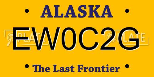 EW0C2G Alaska License Plate