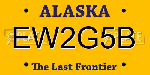 EW2G5B Alaska License Plate