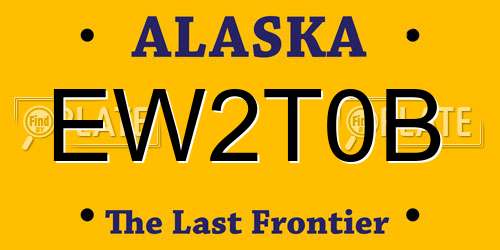 EW2T0B Alaska License Plate