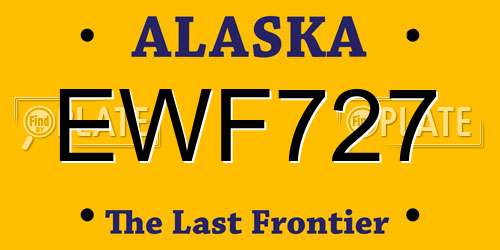 EWF727 Alaska License Plate