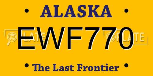 EWF770 Alaska License Plate