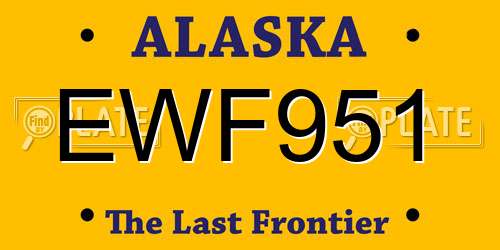 EWF951 Alaska License Plate