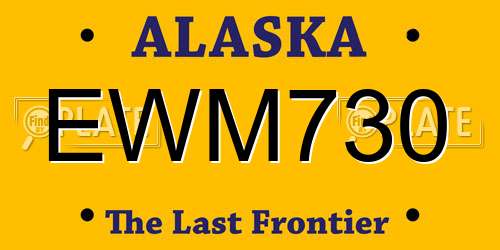 EWM730 Alaska License Plate