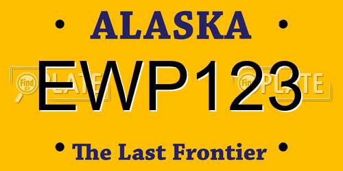 EWP123 Alaska License Plate