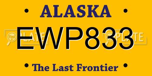 EWP833 Alaska License Plate
