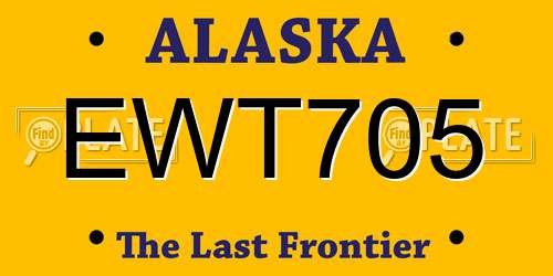 EWT705 Alaska License Plate
