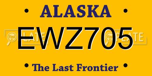 EWZ705 Alaska License Plate