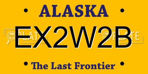 EX2W2B Alaska License Plate