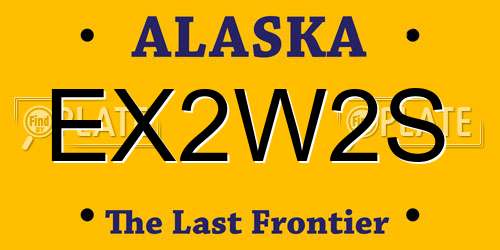 EX2W2S Alaska License Plate