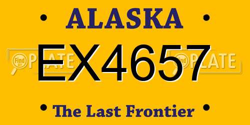 EX4657 Alaska License Plate