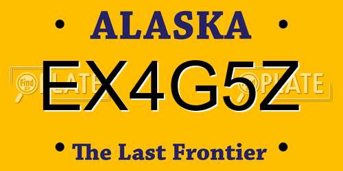 EX4G5Z Alaska License Plate