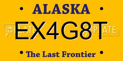 EX4G8T Alaska License Plate