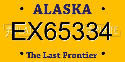 EX65334 Alaska License Plate