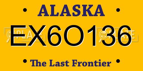 EX6O136 Alaska License Plate