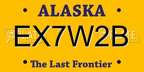 EX7W2B Alaska License Plate