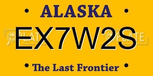 EX7W2S Alaska License Plate