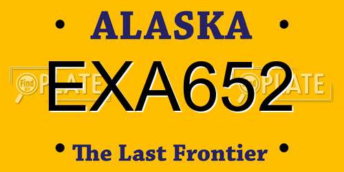 EXA652 Alaska License Plate