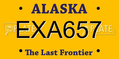 EXA657 Alaska License Plate