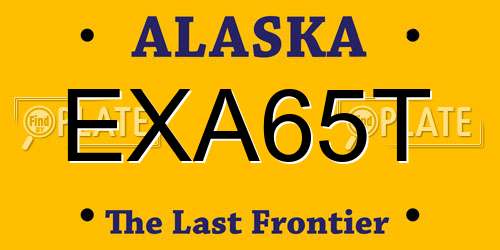 EXA65T Alaska License Plate