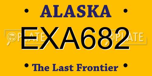 EXA682 Alaska License Plate