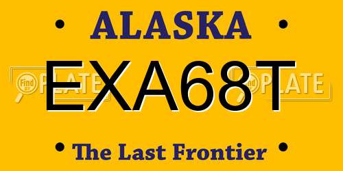 EXA68T Alaska License Plate