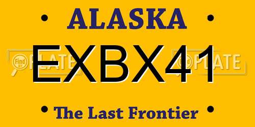 EXBX41 Alaska License Plate