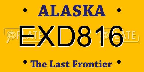 EXD816 Alaska License Plate