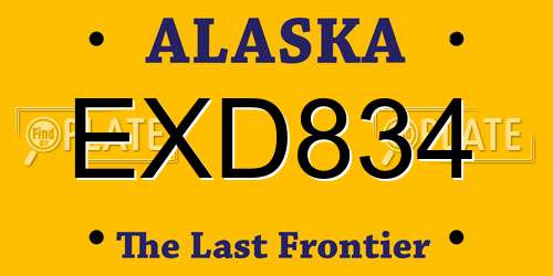 EXD834 Alaska License Plate