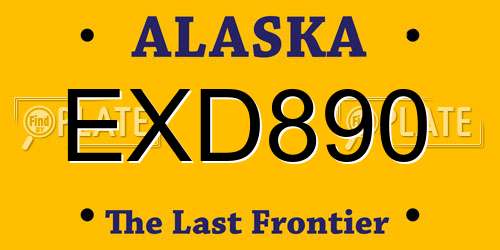 EXD890 Alaska License Plate