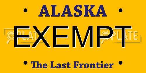 EXEMPT Alaska License Plate