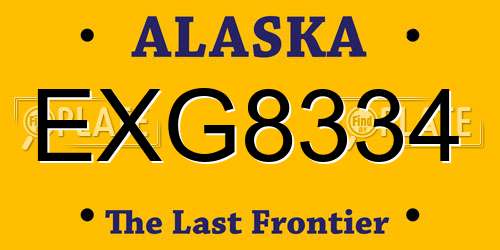 EXG8334 Alaska License Plate
