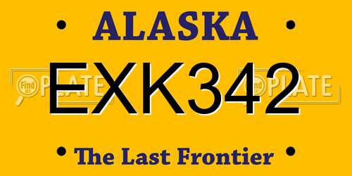 EXK342 Alaska License Plate